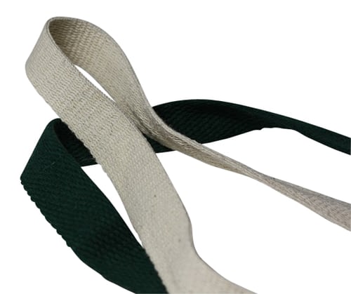Uncoloured and Green Cotton Tape