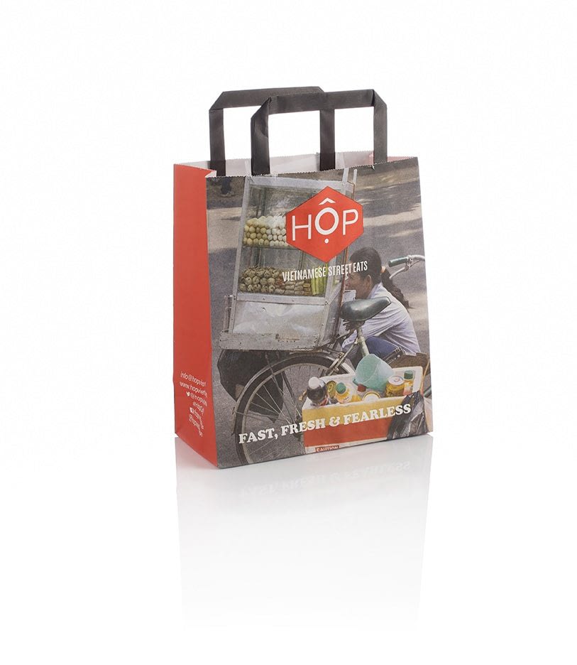 Hop Custom Tape Handle Kraft Bag