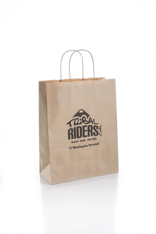 Trival Riders Branded Twisted Handle Kraft Paper Carrier