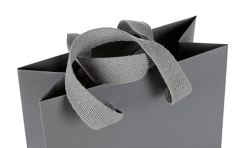 Grey Cotton Tape Handle on a bag